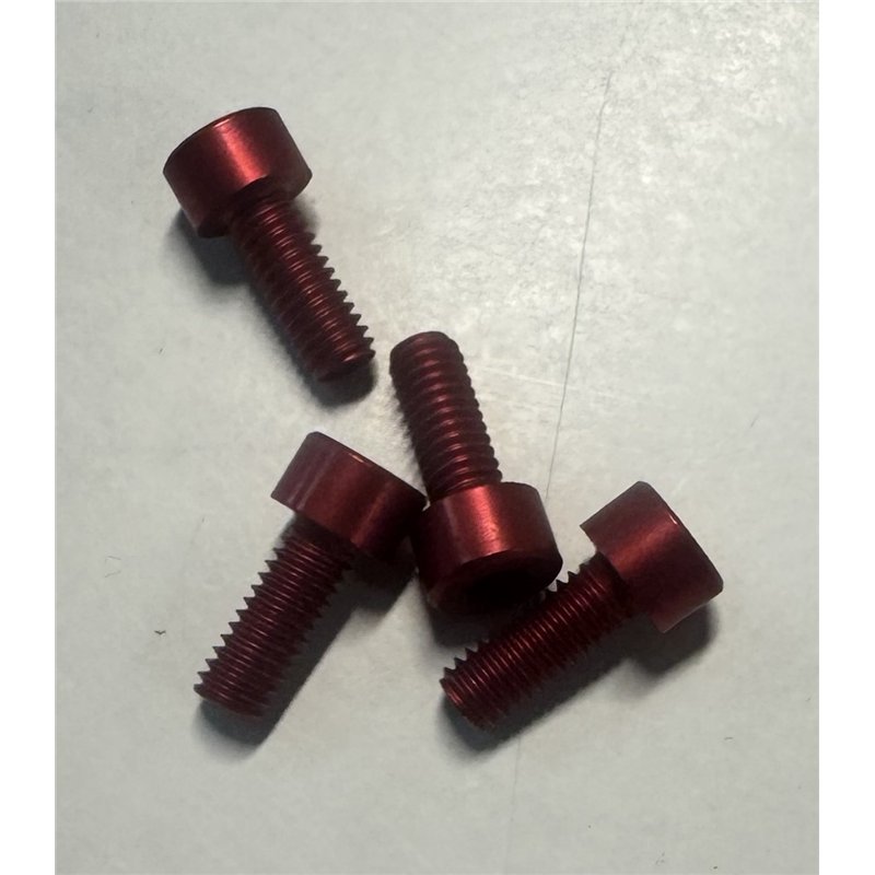 Socket head cap screw in red aluminium M4x10mm