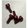 Socket head cap screw in red aluminium M4x10mm