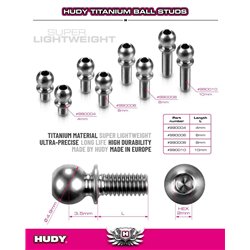 Titan Ball Stud D4.9 / L4 / S3.5 / 2mm Hex (2)