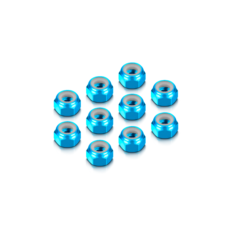 Alu Nut M4-Blue (10)