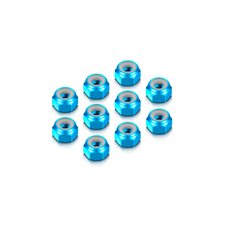 Alu Nut M4-Blue (10)