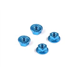 Alu Nut M4 With Serrated Flange - Blue (4)