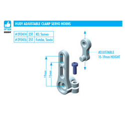 Alu Adjustable Clamp Steering Servo Horn - Ko, Sanwa - 23T