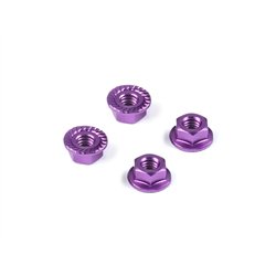 Alu Nut M4 With Serrated Flange - Violet (4)