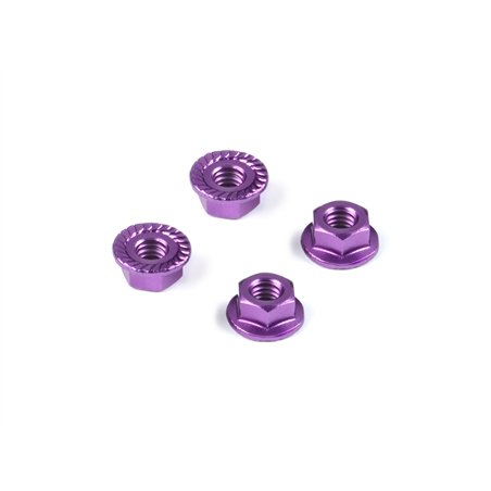 Alu Nut M4 With Serrated Flange - Violet (4)