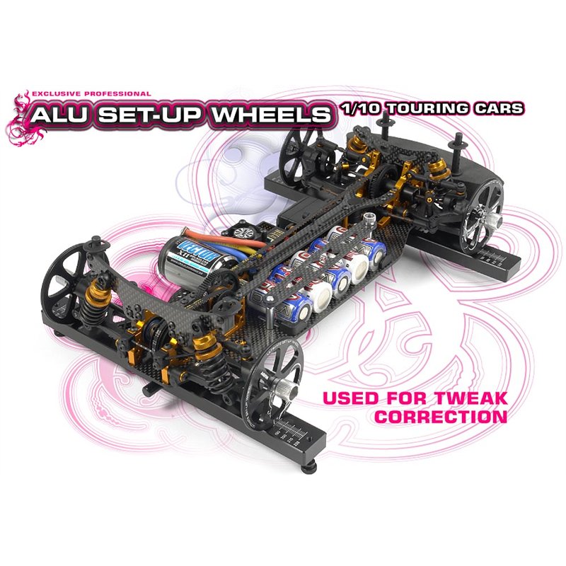 Alu Set-Up Wheel for 1/10 Rubber Tires (4)