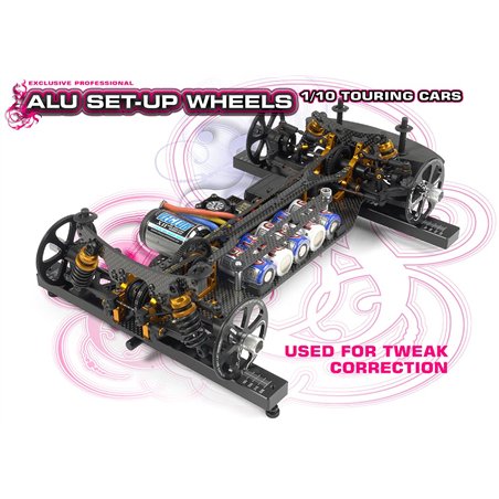 Alu Set-Up Wheel for 1/10 Rubber Tires (4)