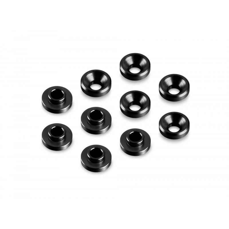Alu Countersunk Servo Shim - Black (10)