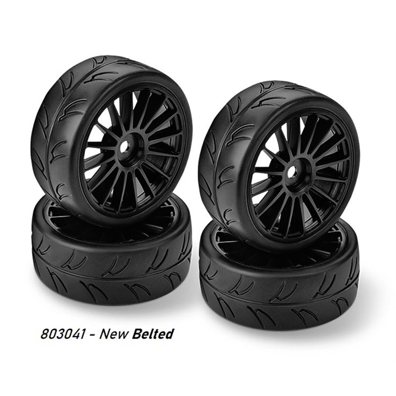 1/10 Pre-Cut Slick Belted Tires Right & Left (2+2)