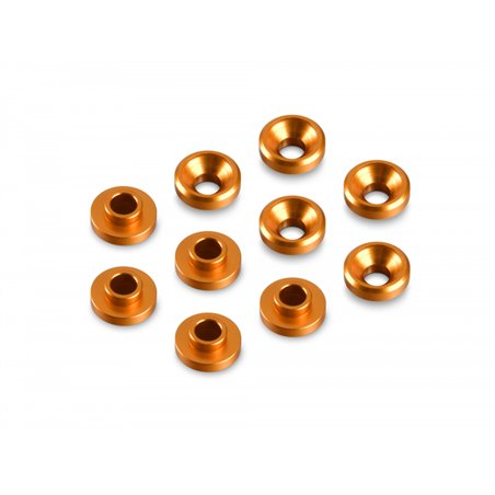 Alu Countersunk Servo Shim - Orange (10)