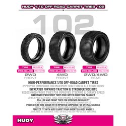 HUDY 1/10 OFF-ROAD TIRE 2WD FRONT CARPET - 102 - MEDIUM (2)