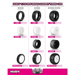 HUDY 1/10 OFF-ROAD TIRE 2WD FRONT CARPET - 102 - MEDIUM (2)