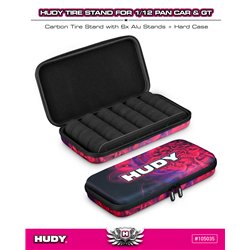 Carbon Tire Stand 6x + Hard Case - 1/12 Pan Car & 1/12 GT