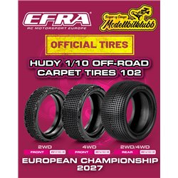 HUDY 1/10 OFF-ROAD PRE-GLUED TIRE 4WD FRONT CARPET - 102 - MEDIUM (2)