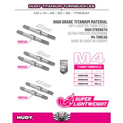 HUDY TITANIUM ADJUSTABLE TURNBUCKLE 45MM M4 L/R (2)