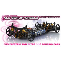 Alu Set-Up Wheel for 1/10 Rubber Tires (4)