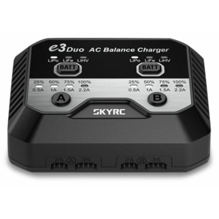 SkyRC e3 Duo Laddare 2-3s LiPo/LiFe/LiHV 240VAC