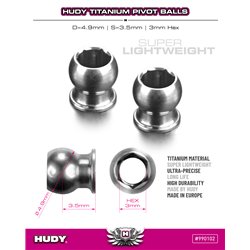 Titan Pivot Ball D=4.9 / S=3.5 / 3mm Hex (2)