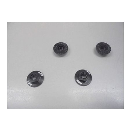Serrated Large Diameter 1:10 Aluminium Wheel Nuts (4) Black
