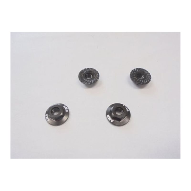 Serrated Large Diameter 1:10 Aluminium Wheel Nuts (4) Gun Metal