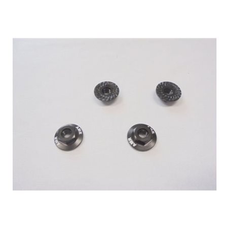 Serrated Large Diameter 1:10 Aluminium Wheel Nuts (4) Gun Metal