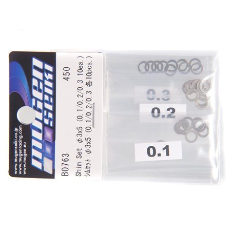 SHIM SETS  3x5 (0.1, 0.2, 0.3 10pcs each)
