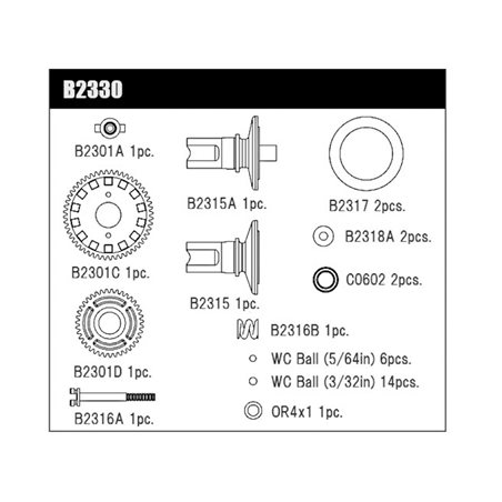 Ball Diff Kit MSB1