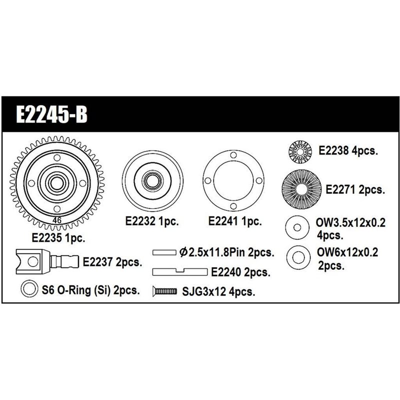CENTER DIFF. GEAR SET 46T