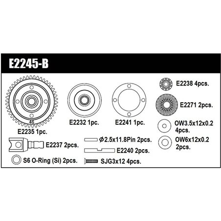 CENTER DIFF. GEAR SET 46T