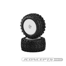 Scorpios - green compound - pre-mounted, white wheels (Fits - Losi Mini-T 2.0 | Mini-B rear)