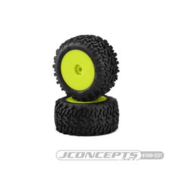 Scorpios - green compound - pre-mounted, yellow wheels (Fits - Losi Mini-T 2.0 | Mini-B rear)