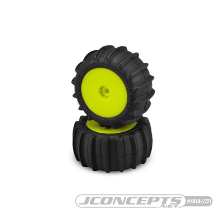 Animal - green compound - pre-mounted, yellow wheels (Fits - Losi Mini-T 2.0 | Mini-B rear)