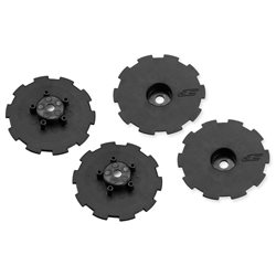 Hazard - SC10.2 / SC10 4x4 - wheel dish - 4pc. - (black) - fits 3344 wheel