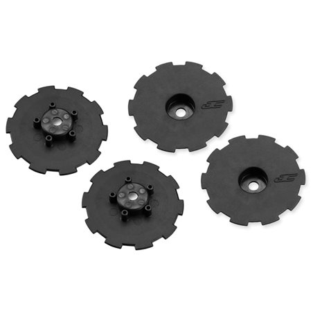 Hazard - SC10.2 / SC10 4x4 - wheel dish - 4pc. - (black) - fits 3344 wheel