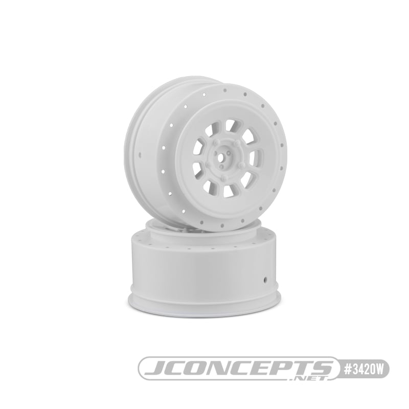 9-shot 12mm hex SC10 | SC6.2 +3mm offset wheel - white, 2pc.
