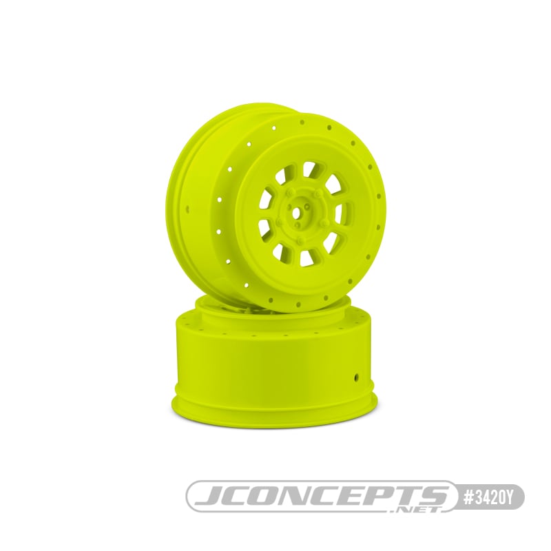 9-shot 12mm hex SC10 | SC6.2 +3mm offset wheel - yellow, 2pc.