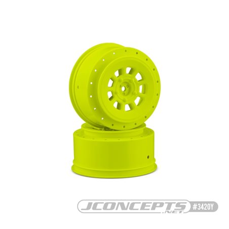 9-shot 12mm hex SC10 | SC6.2 +3mm offset wheel - yellow, 2pc.