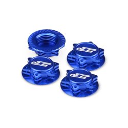 JConcepts - Fin, 1/8th serrated light-weight wheel nut (fine thread) - closed end - blue