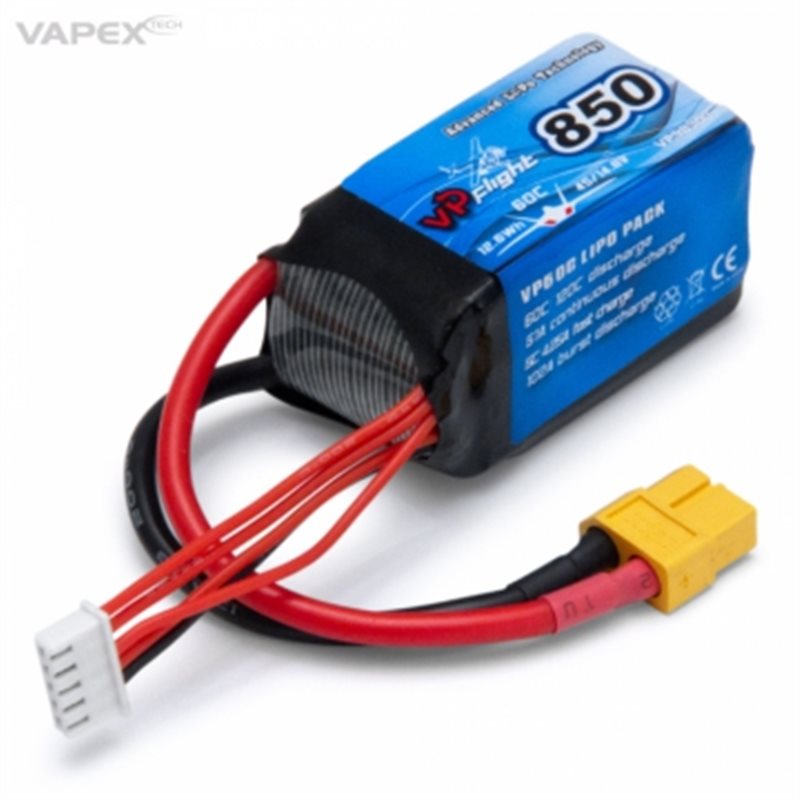 Li-Po Batteri 4S 14,8V  850mAh 60C XT60-Kontakt
