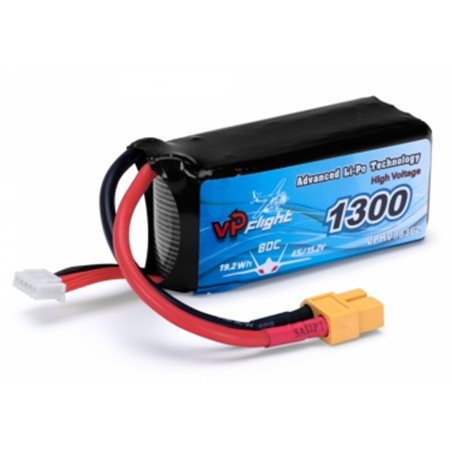 Li-Po Batteri 4S 15,2V(HV) 1300mAh 80C XT60-kontakt
