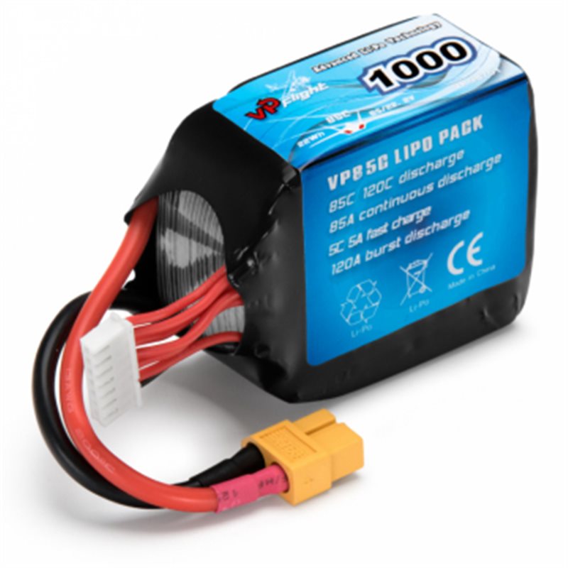 Li-Po Batteri 6S 22,2V 1000mAh 85C XT60-Kontakt SALE