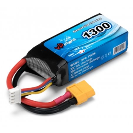 Li-Po Batteri 3S 11,1V 1300mAh 30C XT60-Kontakt