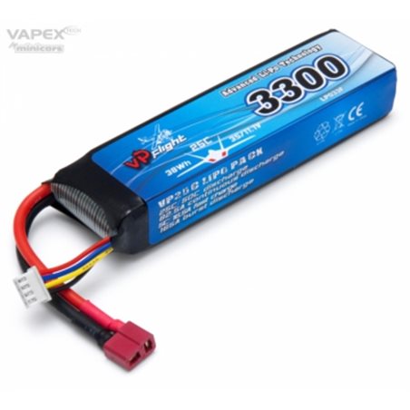 Li-Po Batteri 3S 11,1V 3300mAh 25C T-Kontakt