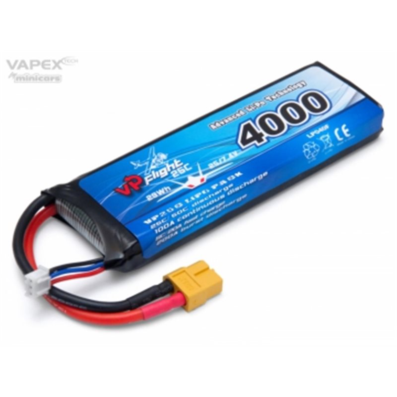 Li-Po Batteri 2S 7,4V 4000mAh 25C XT60-Kontakt