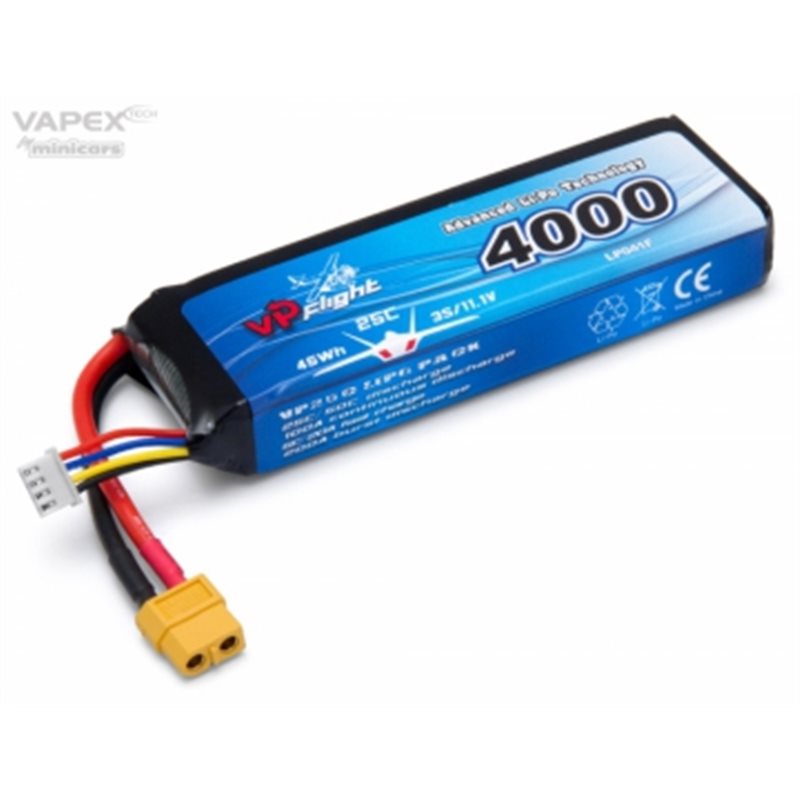Li-Po Batteri 3S 11,1V 4000mAh 25C XT60-Kontakt