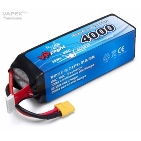 Li-Po Batteri 6S 22,2V 4000mAh 25C XT60-Kontakt