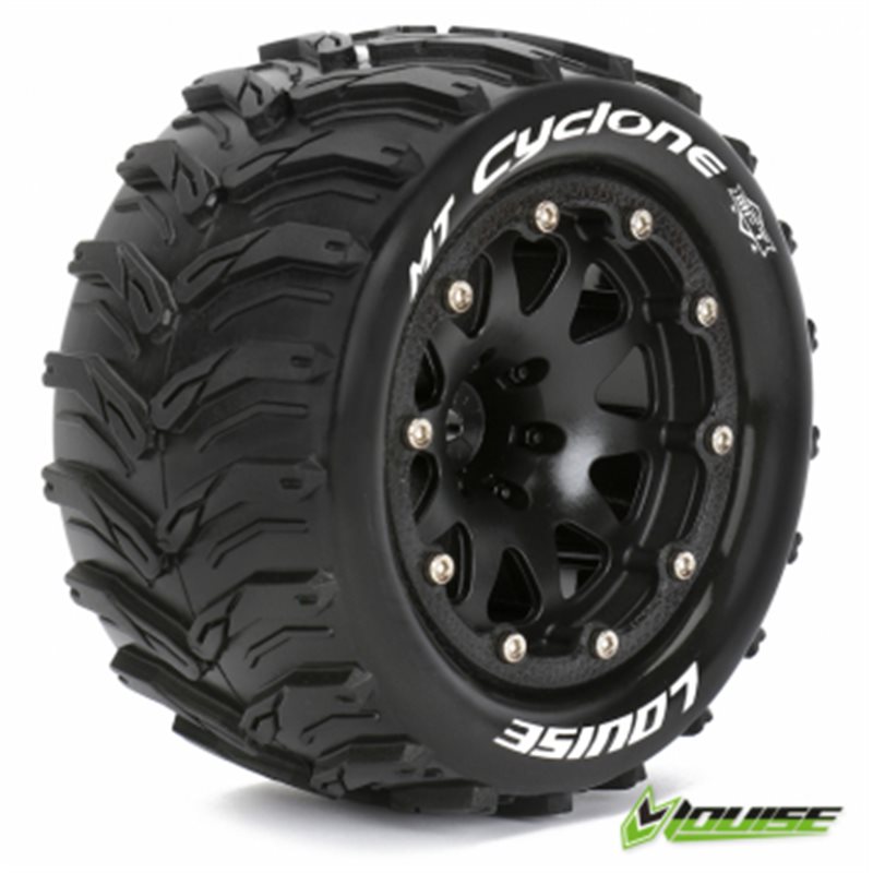 Däck &amp, Fälg MT-CYCLONE 1/10 Svart Beadlock (1/2) Soft MFT