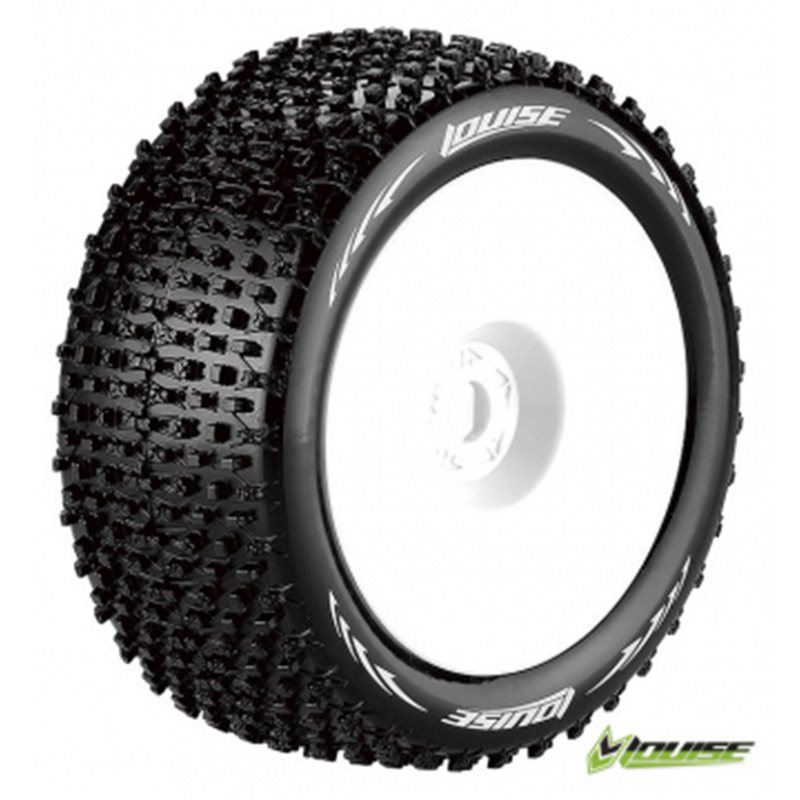 Däck &amp, Fälg T-PIRATE 1/8 Truggy Soft Vit 0-Offset (2)