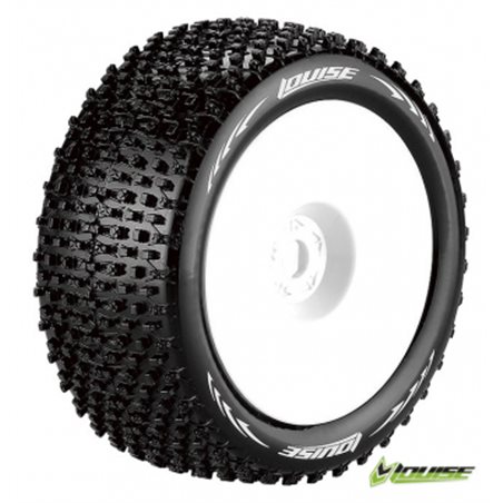 Däck &amp, Fälg T-PIRATE 1/8 Truggy Soft Vit 0-Offset (2)