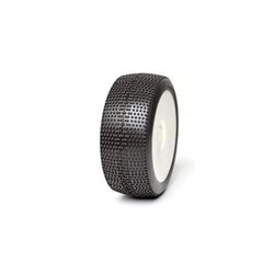 AKA P-One 1:8 Buggy Tyre Soft Longwear on white Evo Wheels (2)